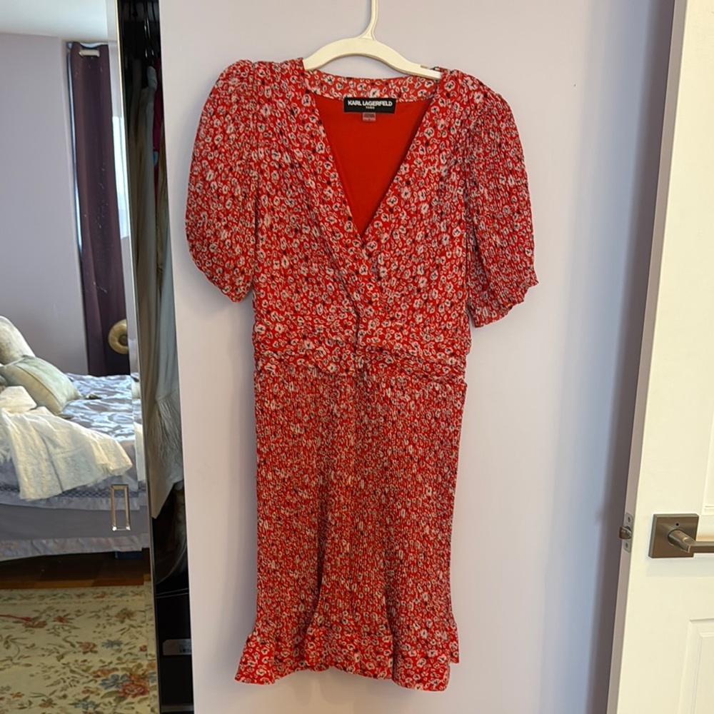 Zara Red Wrap Peplum Midi Dress